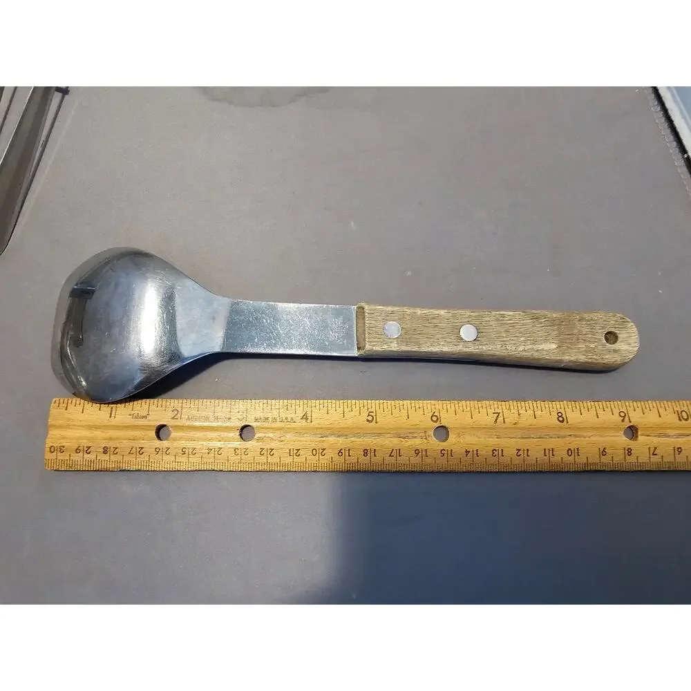 Vintage Vernco Stainless Steel Ice Cream Scoop w/Rivet Wood Handle - Japan